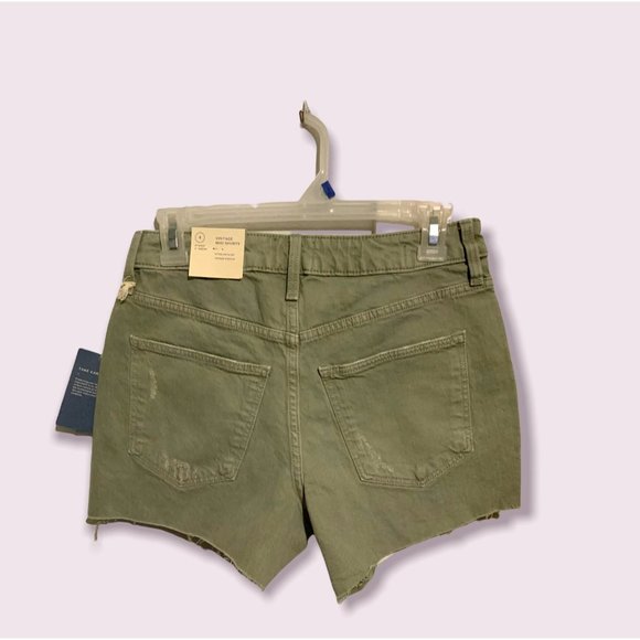 Size 4 Women's Denim Cutoff Shorts Universal Thread Dusty Olive Green Midi NWT - Picture 2 of 2